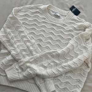 Hollister Cream Knit Sweater